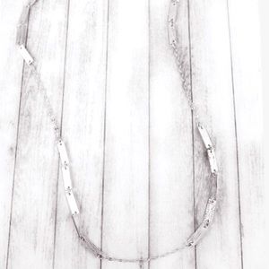 Crave Silvertone Bars Station Necklace